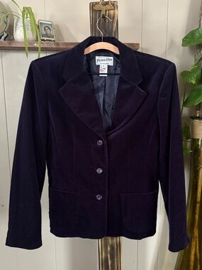 Pendleton Women's Velvet Blazer Jacket - Deep Blue